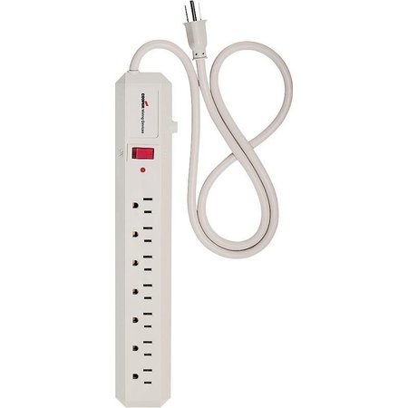 EATON WIRING DEVICES Surge Protection Power Strip, 2 Pole, 125 V, 15 A, 7 Outlet, 70 J Energy, Ivory 1176V